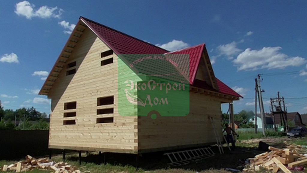 Дом из бруса 7х10 с кровлей